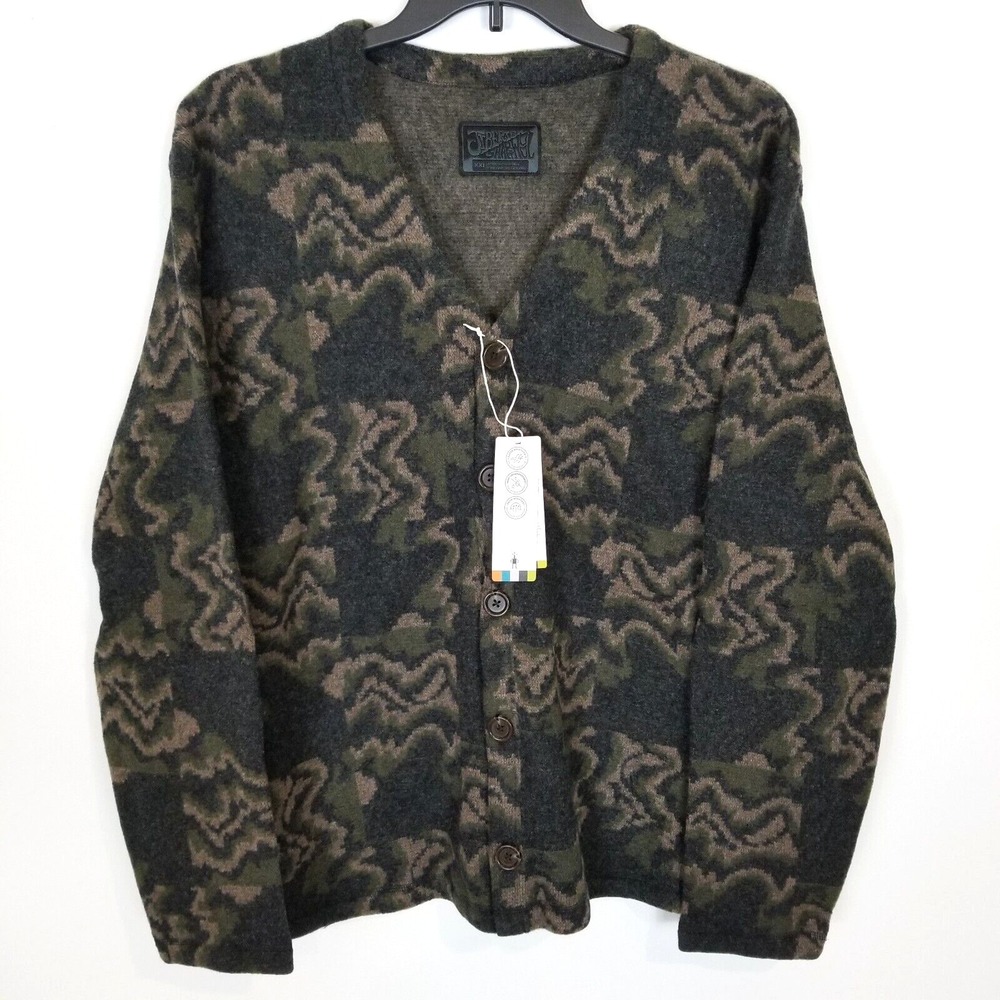 Smartwool Jiberish Men Hudson Trail Cardigan L Ski Skate Sweater Grandpa‎ Gorp